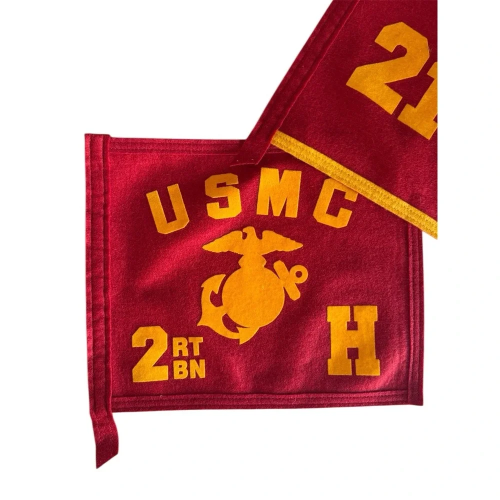 USMC‎ 3 RT BN B & 1029 Felt Banner Flag Pair